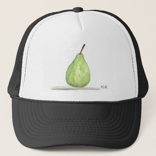 Pear fruit watercolour trucker hat (Front)