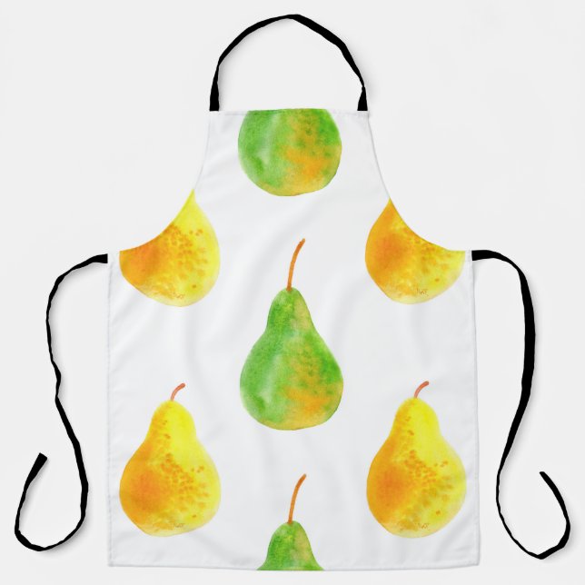 Pear fruits seamless pattern apron (Front)