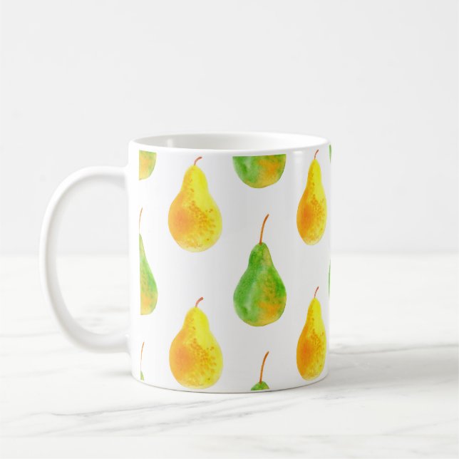 Pear fruits seamless pattern coffee mug (Left)