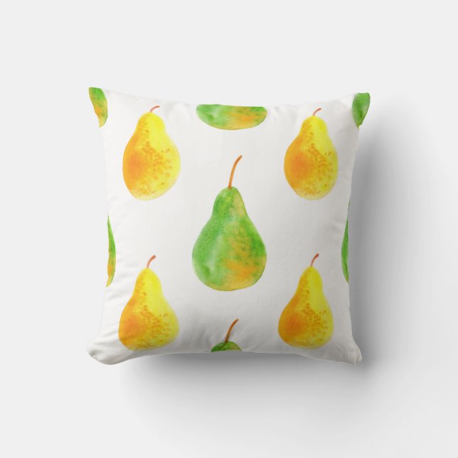 Pear fruits seamless pattern cushion (Front)