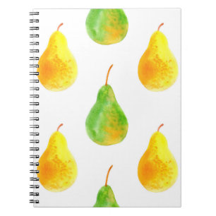 Pear fruits seamless pattern notebook