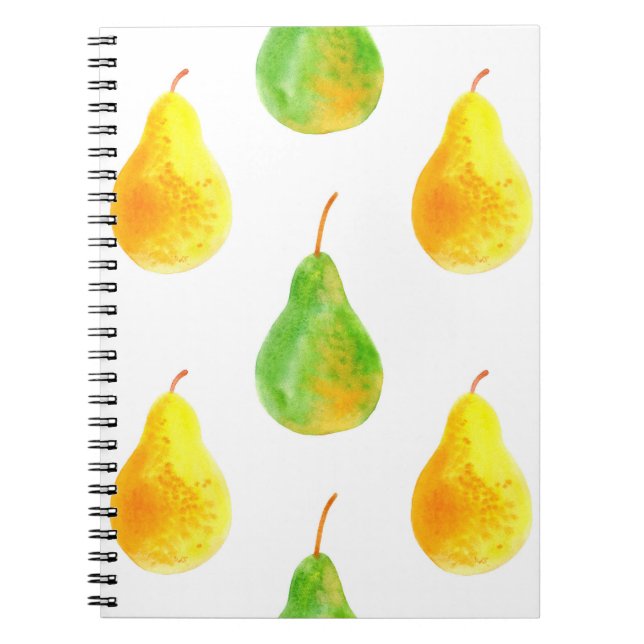 Pear fruits seamless pattern notebook (Front)