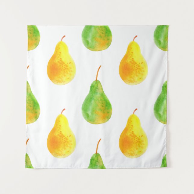 Pear fruits seamless pattern tapestry (Front)