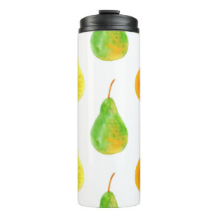 Pear fruits seamless pattern thermal tumbler