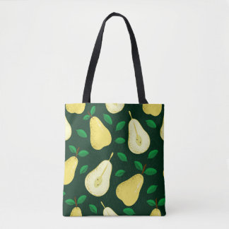 Pear fruits seamless pattern tote bag
