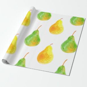 Pear fruits seamless pattern wrapping paper