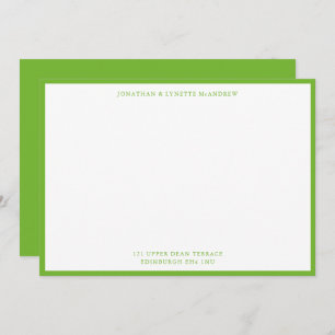 Pear Green Classic Border Flat Note Card