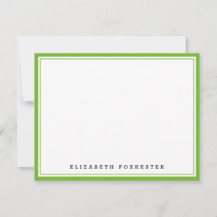Pear Green Classic Double Border Correspondence Card