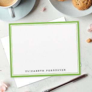 Pear Green Classic Double Border Correspondence Card