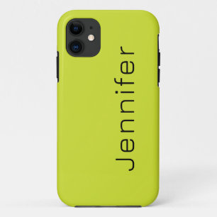 Pear Green Solid Colour   Minimalist Name iPhone 11 Case