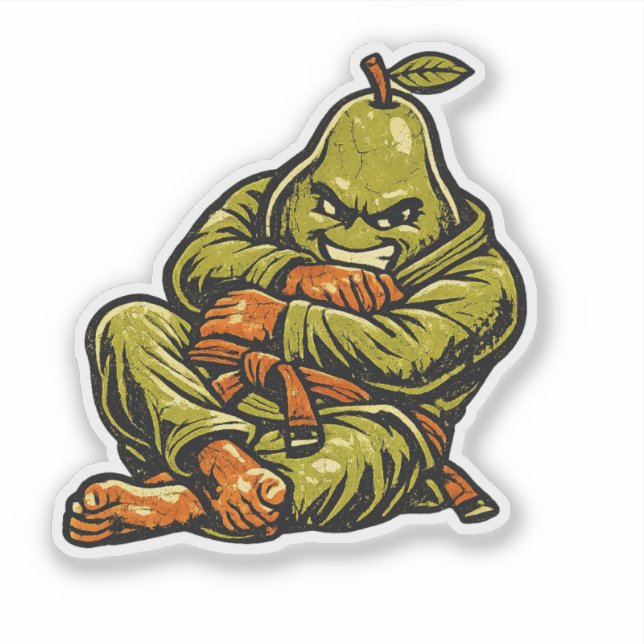 Pear Ground Fighter — Vintage Retro BJJ Grappling  (Front)