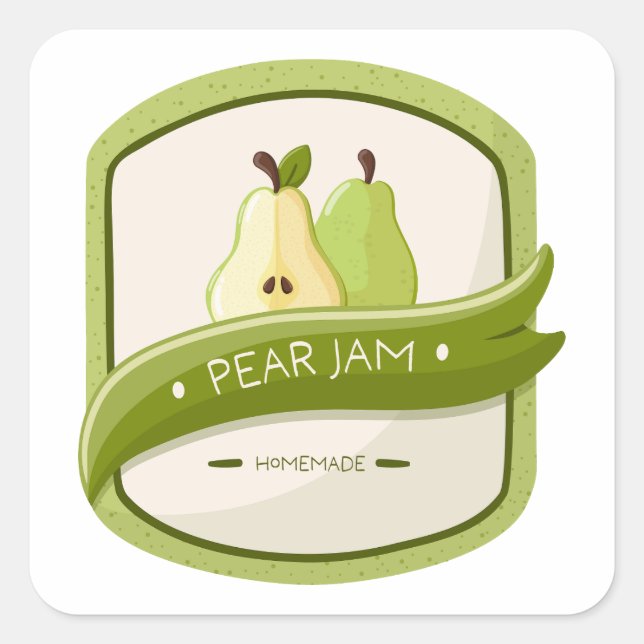 Pear jam jar label (Front)
