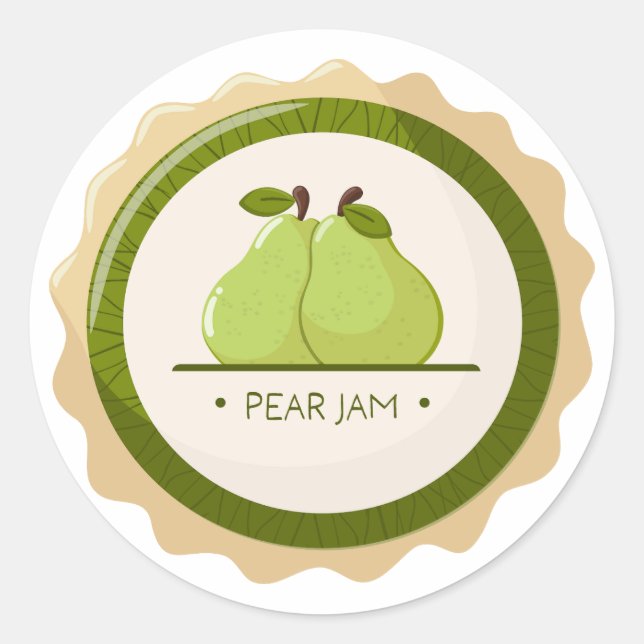 Pear jam jar label (Front)