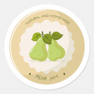 Pear Jam Jar Round Label