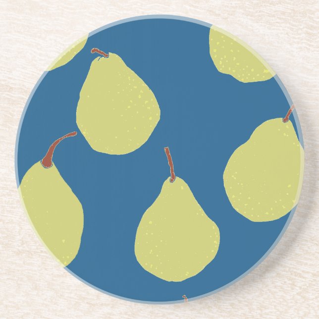 pear navy and green coaster (Front)
