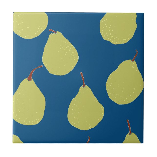 pear navy and green tile (Front)