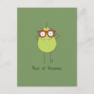 Pear of Glasses Cute & Funny Postcard