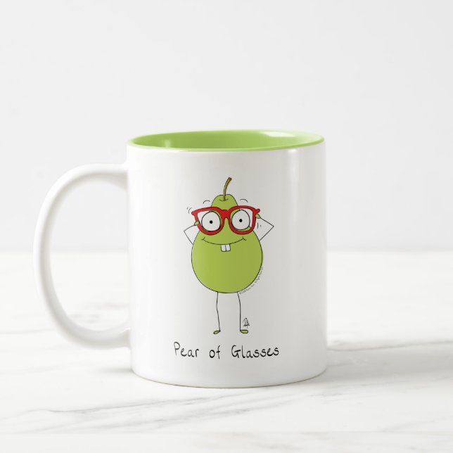 Pear of Glasses Optomotrist Two-Tone Coffee Mug (Left)