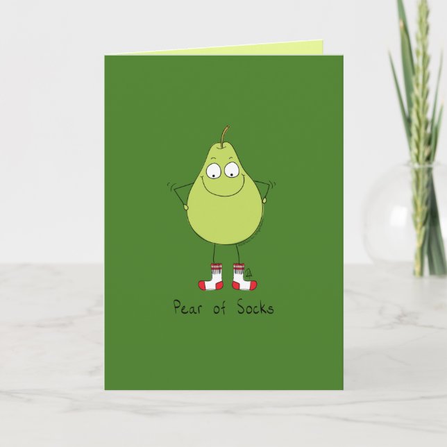 Pear of Socks - Funny Pear Pun Card (Front)