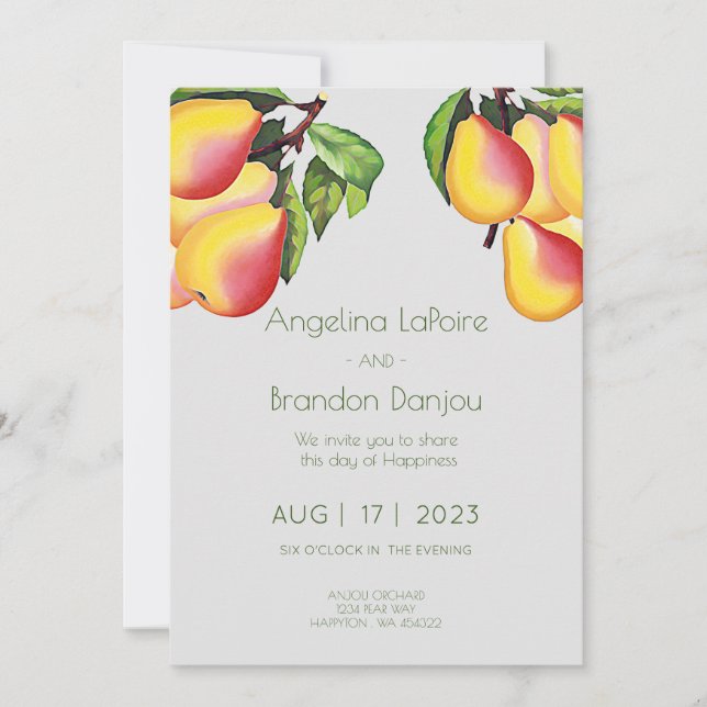 Pear Orchard  - Wedding Invitation (Front)