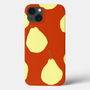 pear pattern red and cream yellow Case-Mate iPhone 13 Case