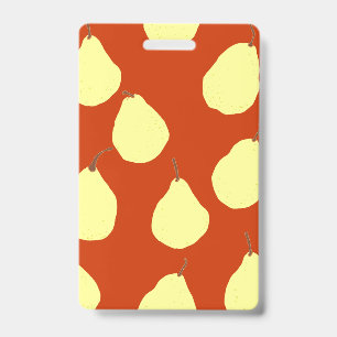Pear Pattern Red ID Badge