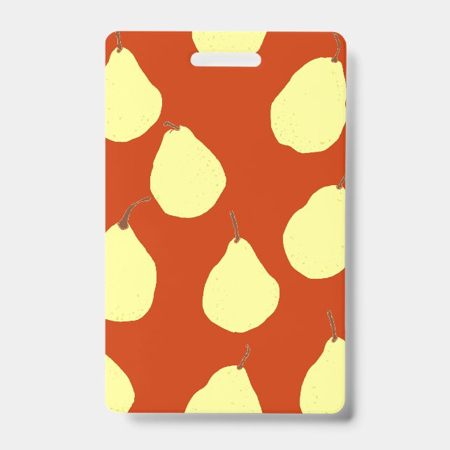 Pear Pattern Red ID Badge (Front)