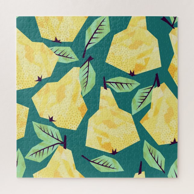 Pear Patterns: Watercolor Seamless Elegance Jigsaw Puzzle (Vertical)