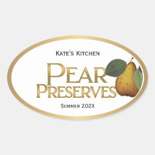 Pear Preserves Jelly Label Vintage