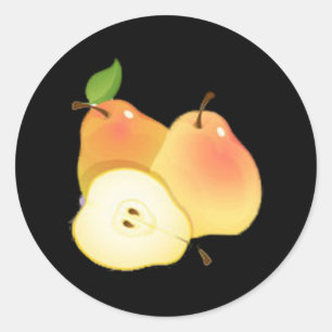 Pear Round Stickers
