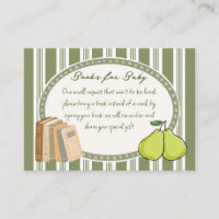 Pear sage green retro baby shower book request