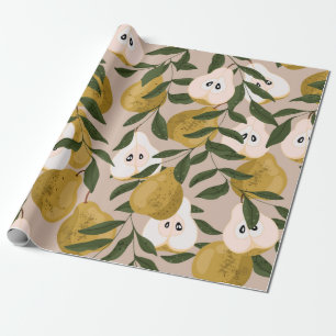 Pear seamless pattern. Beautiful elegant Vintage p Wrapping Paper