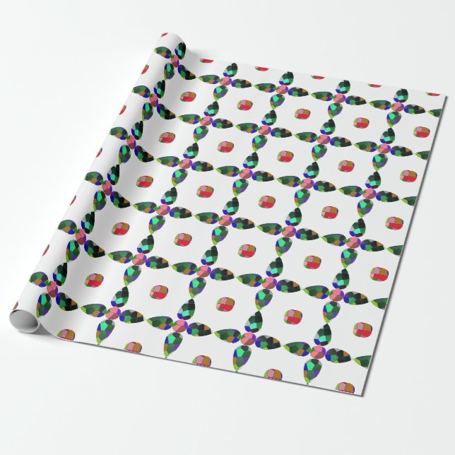 Pear shape Colour Art Wrapping Paper (Unrolled)