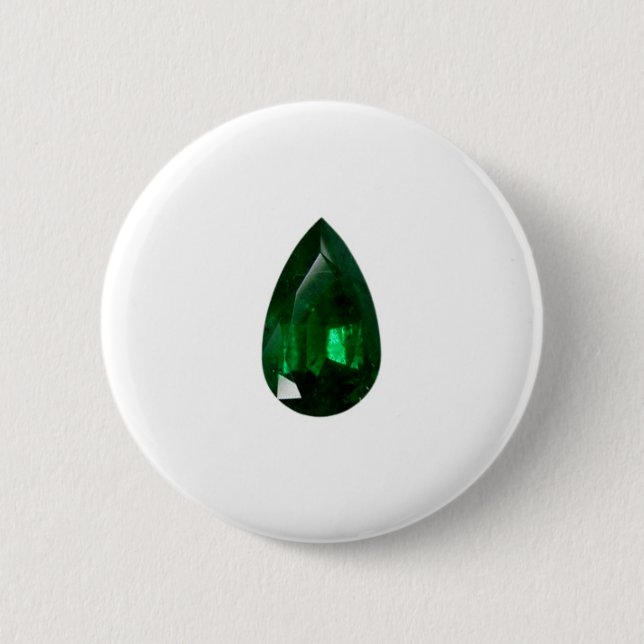 Pear shape Emerald 6 Cm Round Badge (Front)