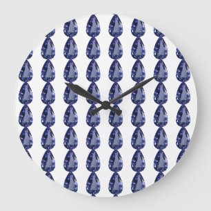 Pear shaped Sapphire Blue Large Clock