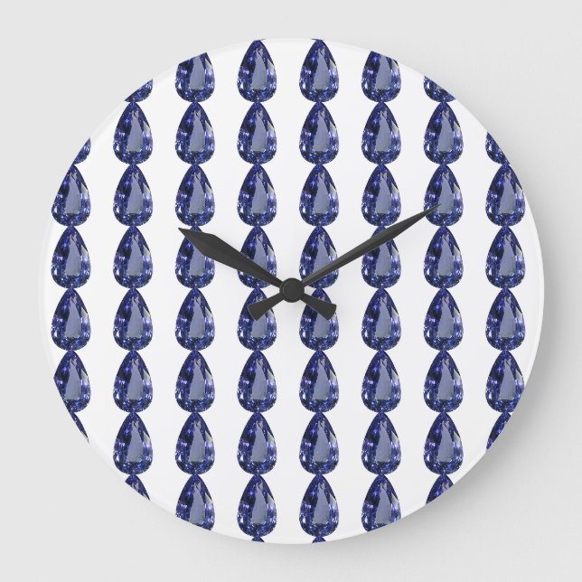 Pear shaped Sapphire Blue Large Clock (Front)