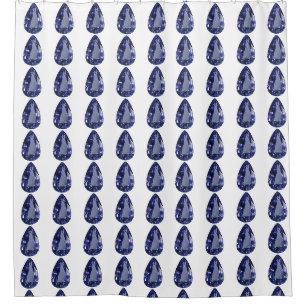 Pear shaped Sapphire Blue Shower Curtain