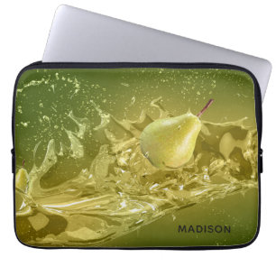 Pear Splash custom name laptop sleeves