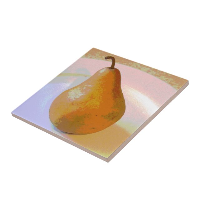 Pear Still Life 2 Ceramic Tile (Side)