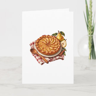 Pear Tart with Red Checked Cloth Card