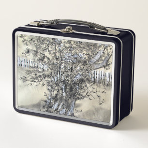 Pear Tree and Pickets / Artist Larry Lerew Metal Lunch Box