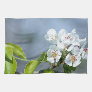 Pear tree blooming tea towel