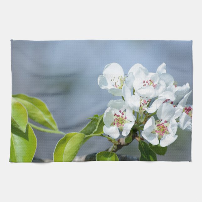 Pear tree blooming tea towel (Horizontal)