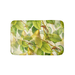 Pear Tree Branches & Pears Pattern  Bath Mat