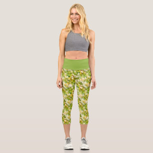 Pear Tree Branches & Pears Pattern  Capri Leggings