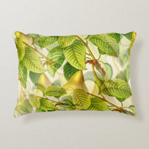 Pear Tree Branches & Pears Pattern Decorative Cushion