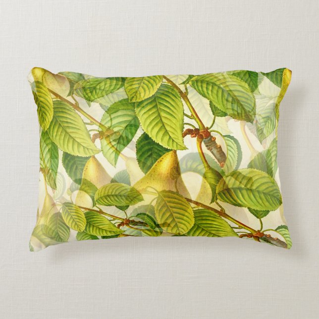 Pear Tree Branches & Pears Pattern  Decorative Cushion (Front)