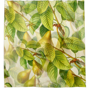 Pear Tree Branches & Pears Pattern  Shower Curtain