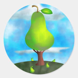 Pear Tree Classic Round Sticker