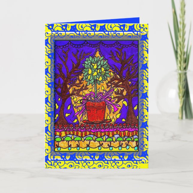 "PEAR TREE" GREETING CARD (Front)